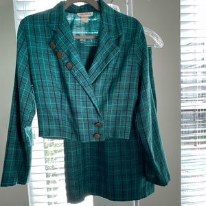 Vintage Teal “Clueless” Skirt Suit